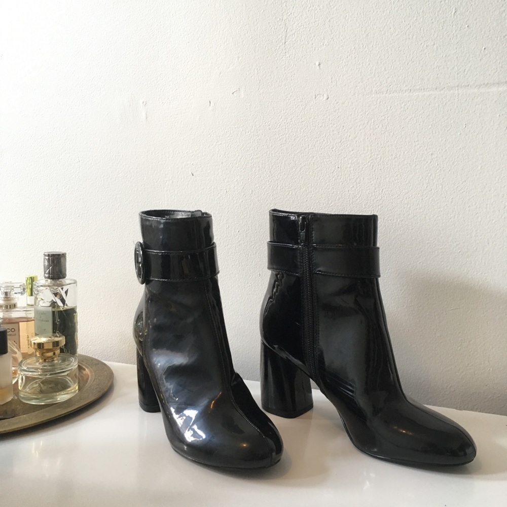 Nine West Vinyl Leather Boots